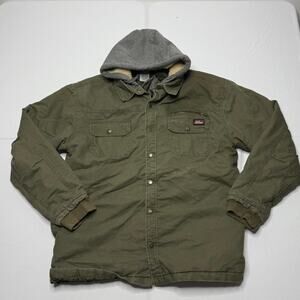 Dickies Sherpa Lined Hooded Canvas Work Jacket Green XL (46–48)